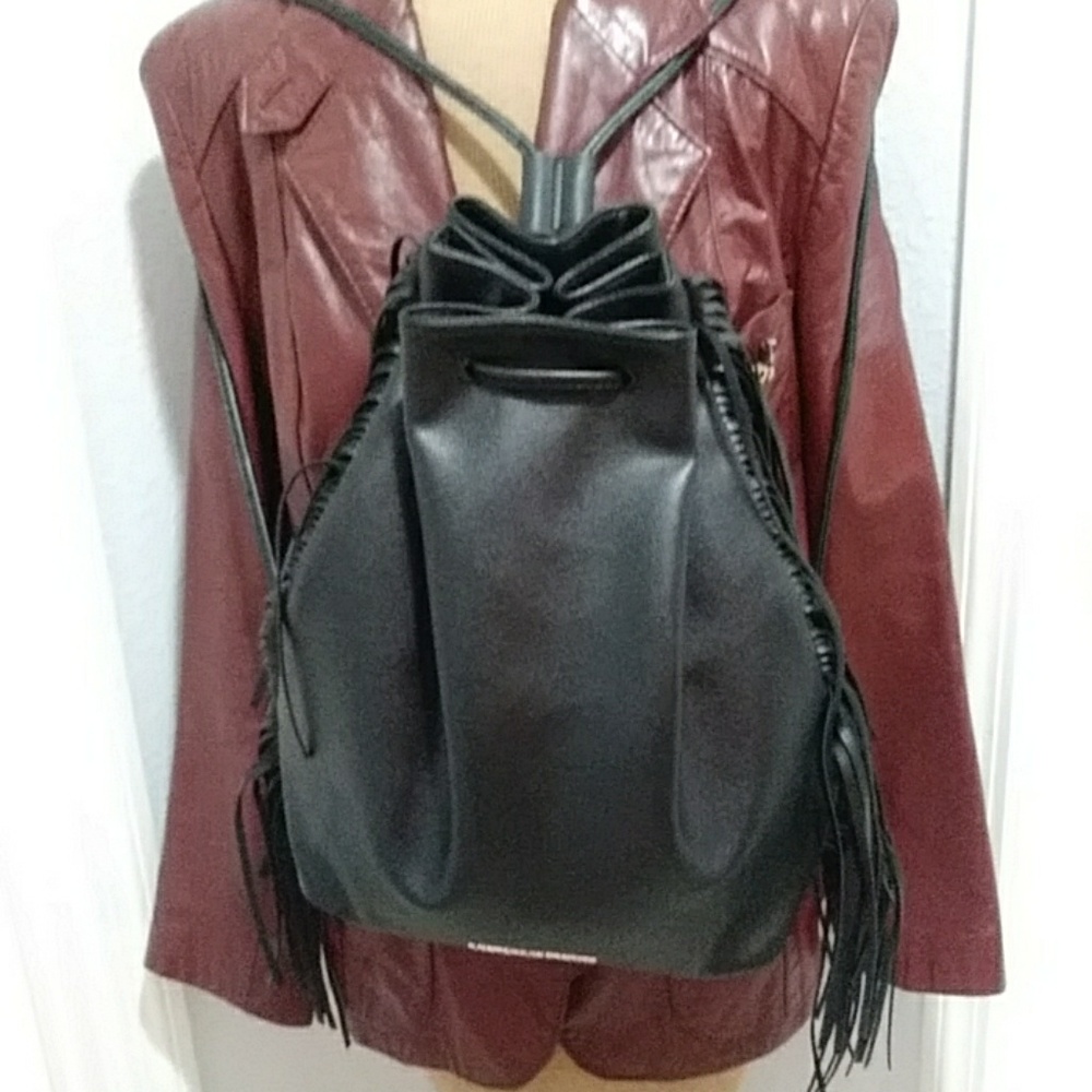 Victoria Secrets Fringed Drawstring Backpack - Picture 3 of 6
